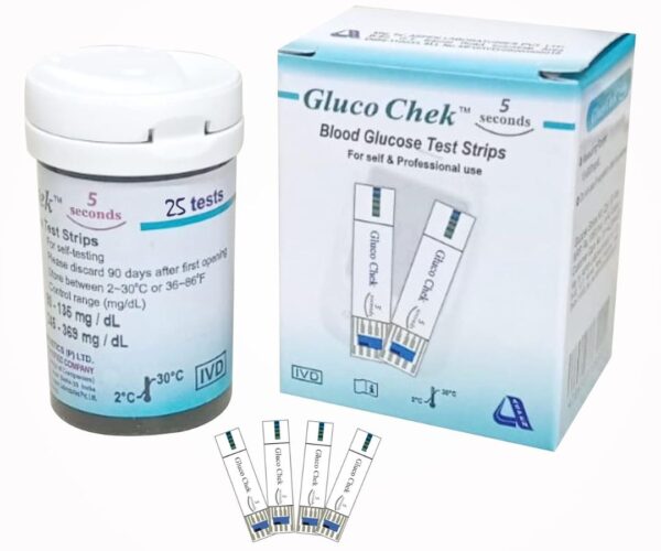 Aspen Gluco Chek 5Sec, 25 Strips (Only Strips, No Glucometer)